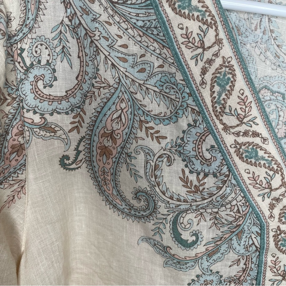 J. Jill Love Linen Ornate Paisley Bohemian Lagenlook Top in Barley Elegant XL - Picture 8 of 14